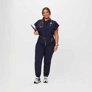 Figs Rafaela Cargo Scrub Jumpsuit- Navy